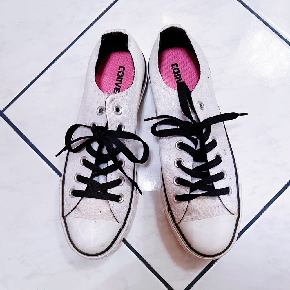 White & Black Converse Sneakers